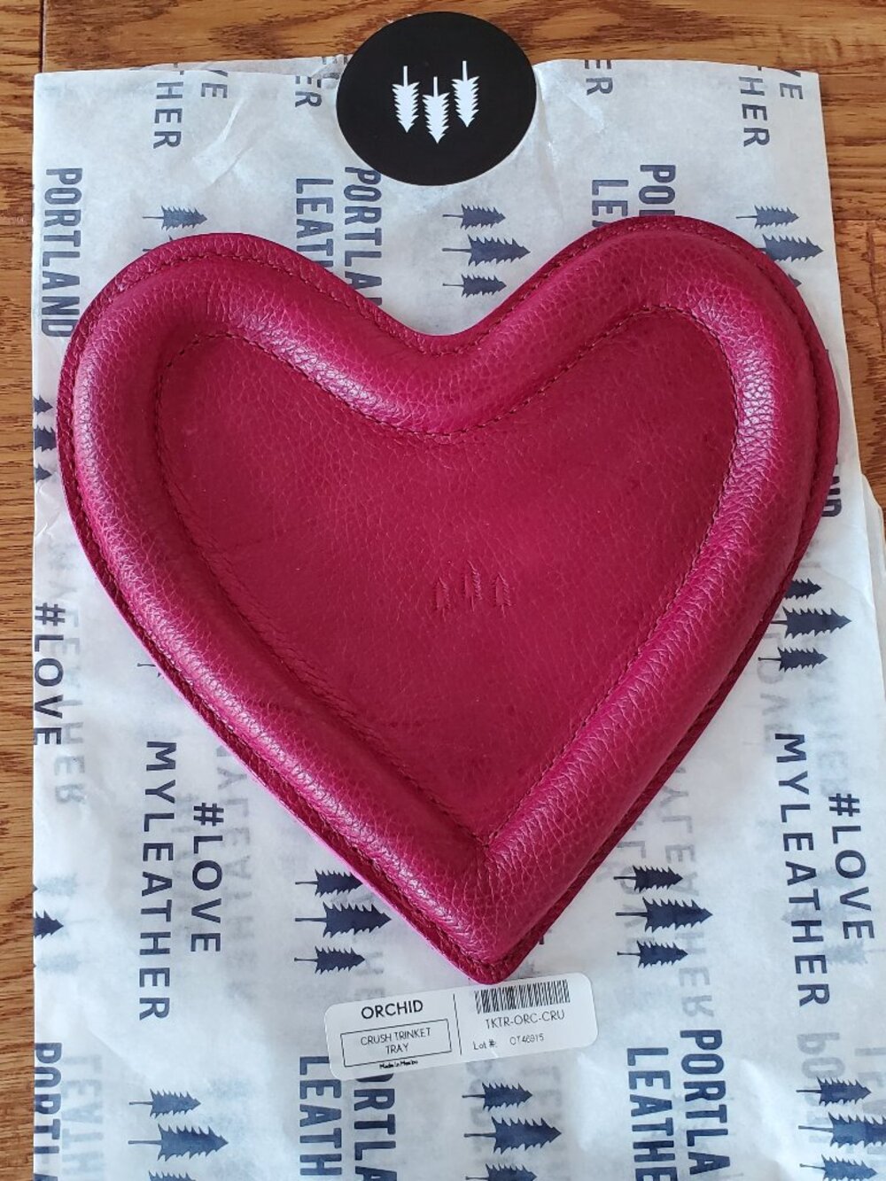 BNNU Portland Leather Crush (Heart Shaped) Trinket Tray in Orchid